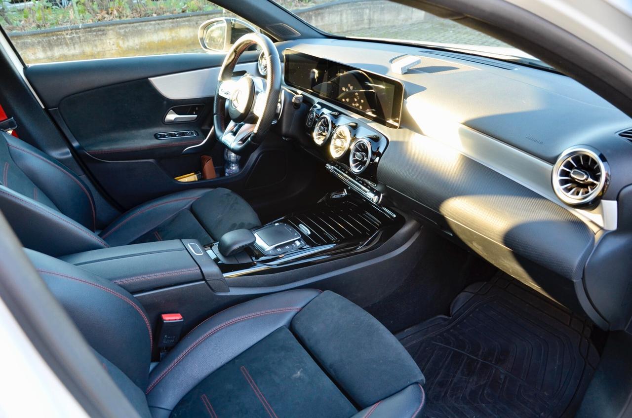 MERCEDES-BENZ A 35 AMG 4MATIC 306cv AUTO, UNICOPROPRIETARIO, SERVICE MERCEDES, TETTO, HI-FI BURMESTER, RETRO 360°, LUCI MULTICOLORE, 19", PERMUTE