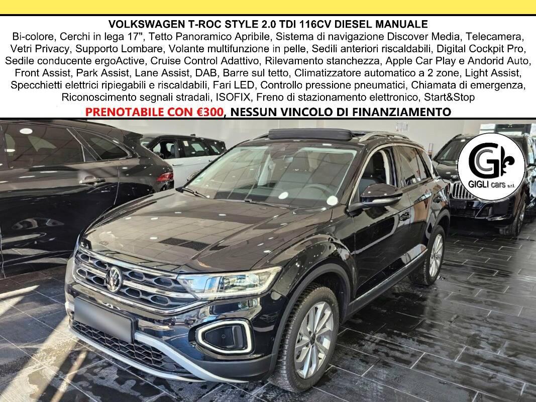 Volkswagen T-Roc Style C.17" Tetto Apribile Led Navi PDC Camera TDI