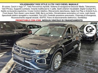 Volkswagen T-Roc Style C.17" Tetto Apribile Led Navi PDC Camera TDI