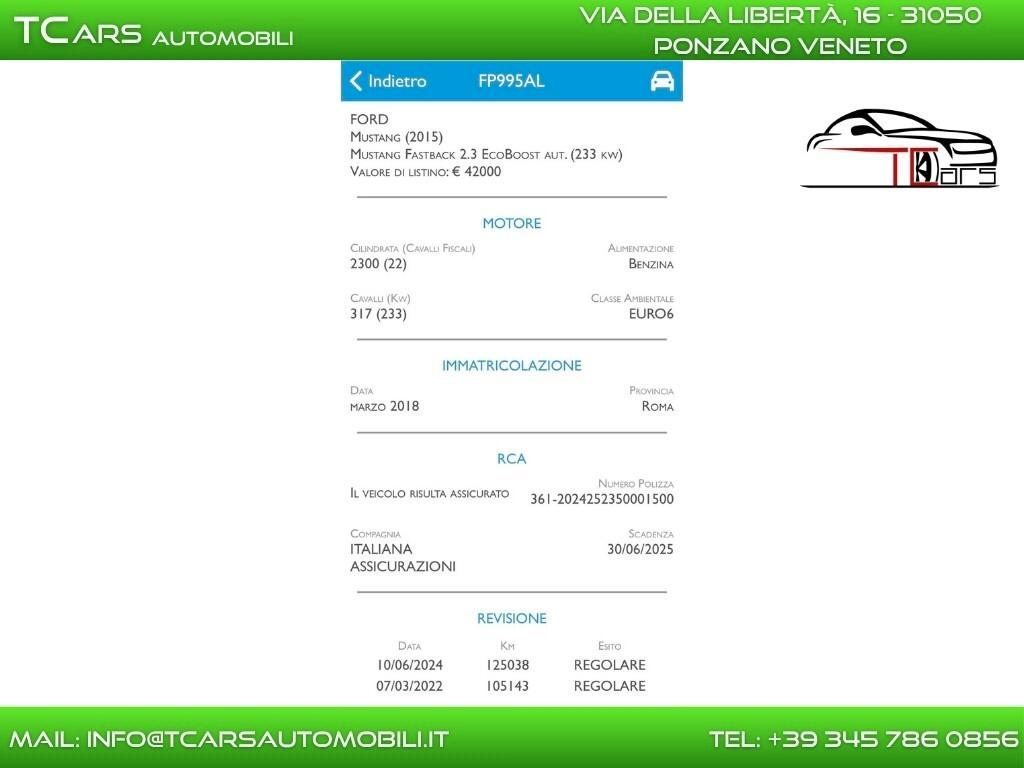 FORD MUSTANG 2.3 - GARANZIA 3 ANNI TOP
