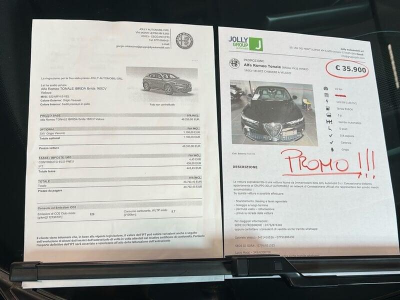 Alfa Romeo Tonale Ibrida My25 Hybrid 160cv Veloce CHIEDERE A VELOCCI