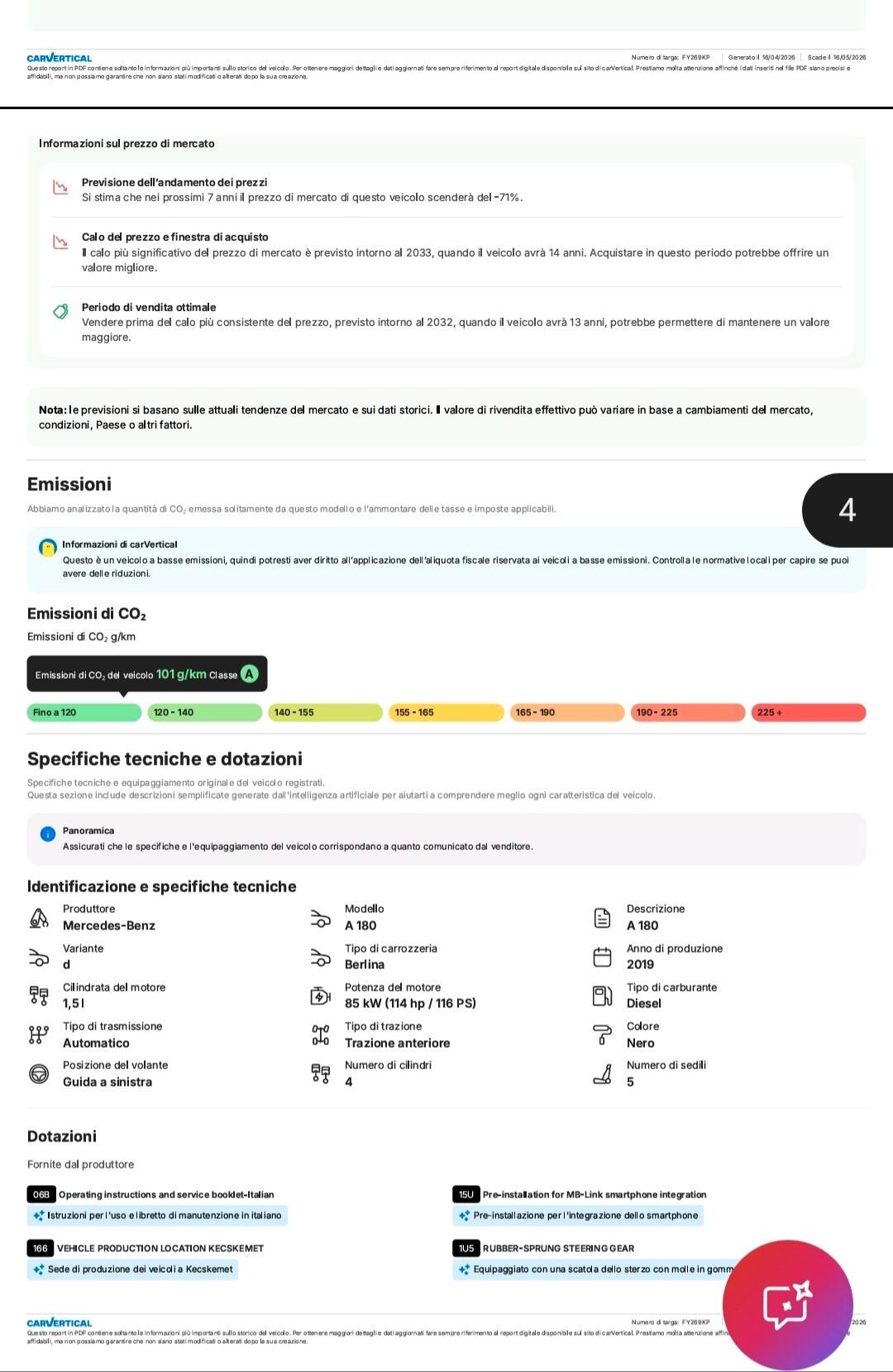 Classe A 180 d Automatic Sport Navi