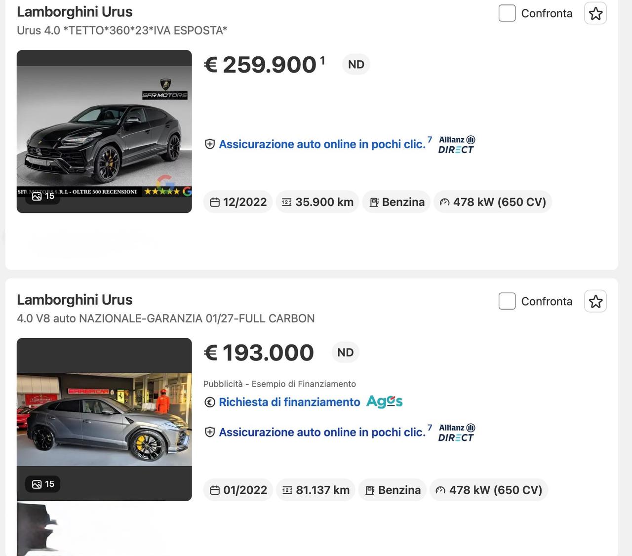 Lamborghini Urus 4.0 - prezzo top italia con iva e garanzia