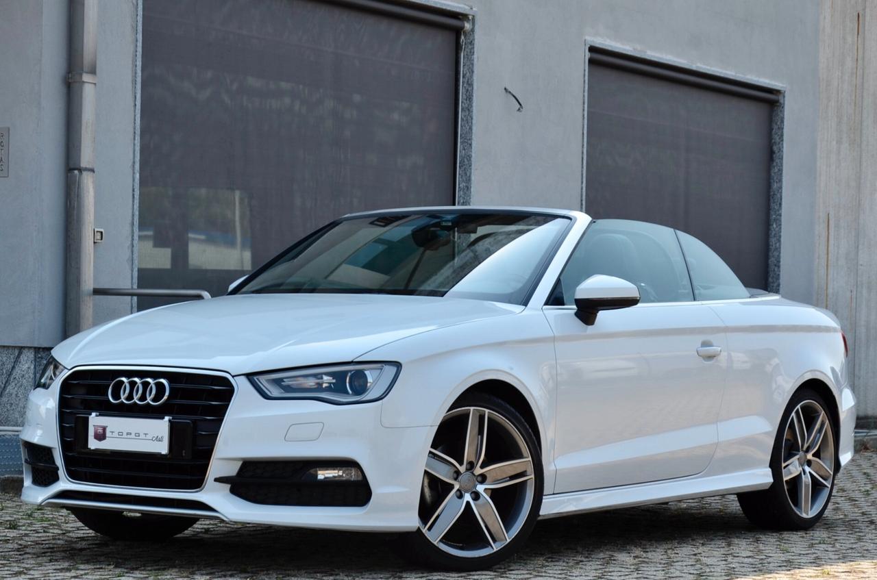 AUDI A3 CABRIO 2.0 TDI S-LINE INT+EXT 150cv S-TRONIC, UNICO UTILIZZATORE, UFF ITALIANA, EURO 6B, XENO, FRANGIVENTO, NAVI, PERMUTE