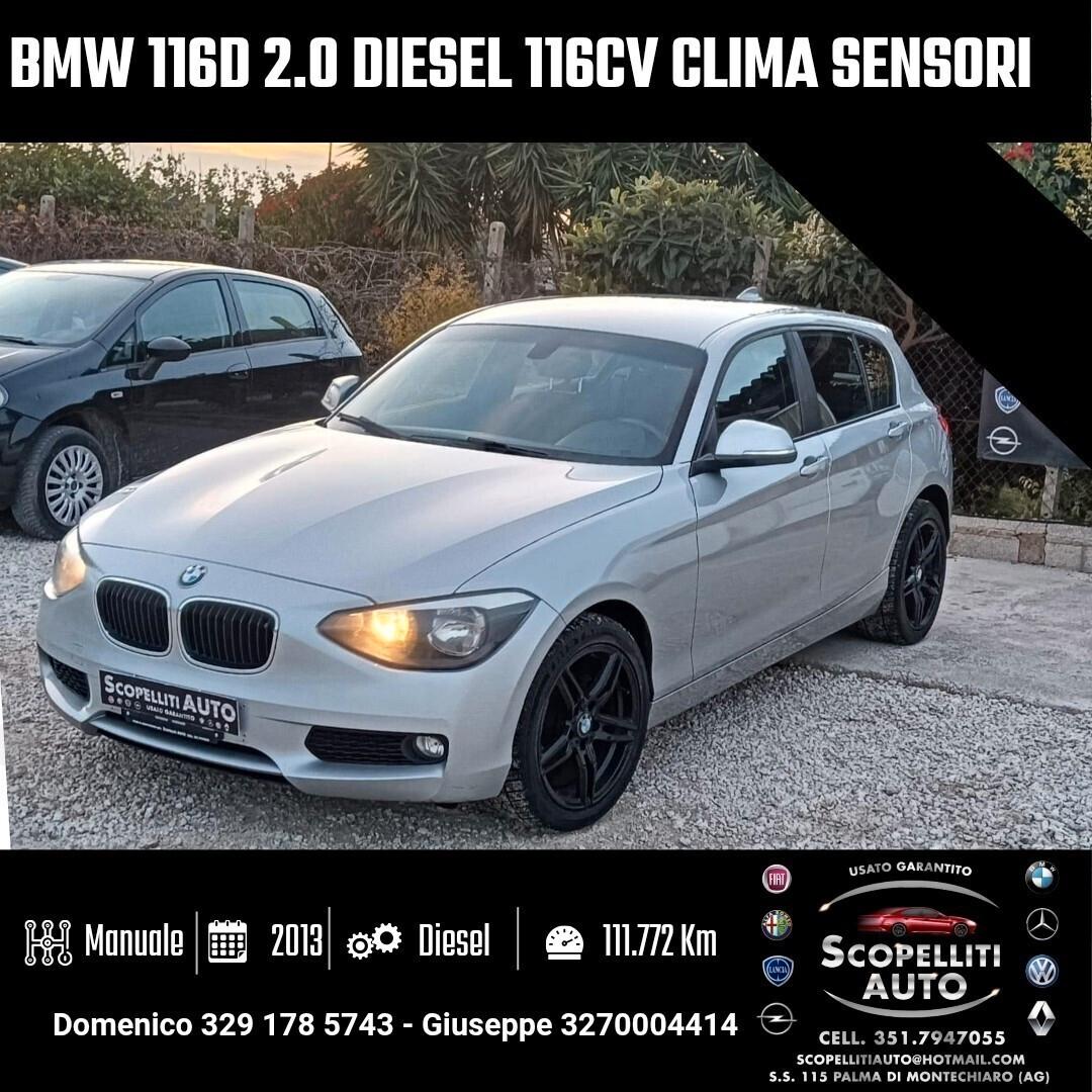 bmw 116D 2.0 diesel 116cv sensori clima distribuzione nuova