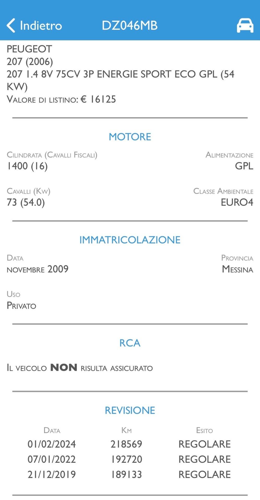 Peugeot 207 1.4 73 Cv 3P. Benz/Gpl - 2009