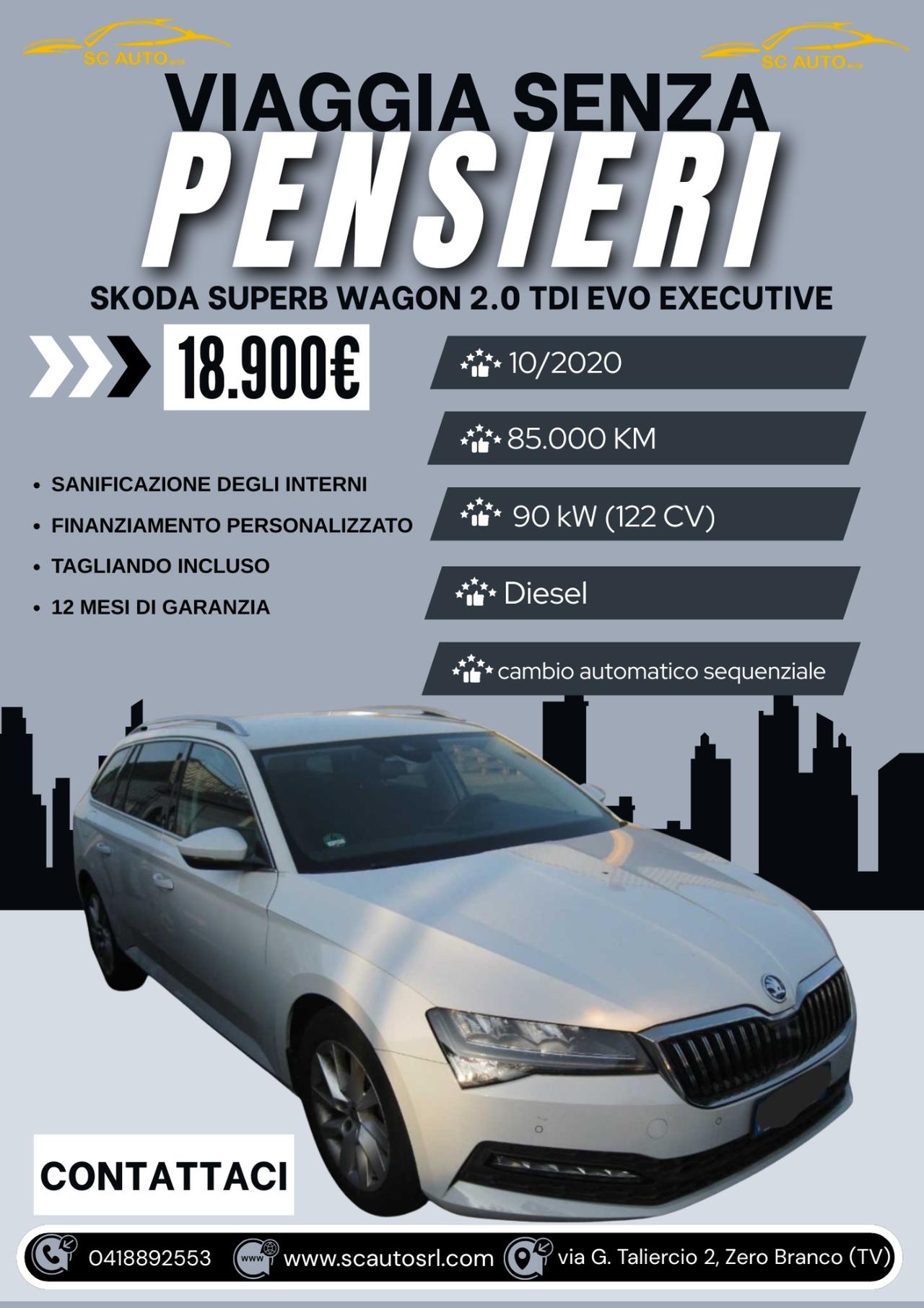 Skoda Superb Wagon 2.0 tdi evo Executive 122cv dsg