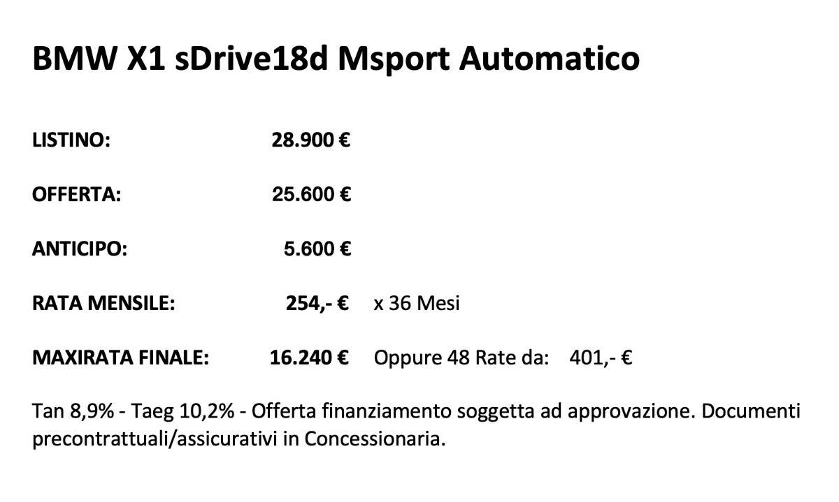BMW X1 sDrive18d Msport Automatico