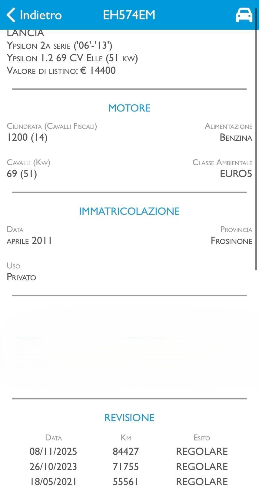 LANCIA YPSILON 1.2 BENZINA - TETTO PANOR APRIBILE