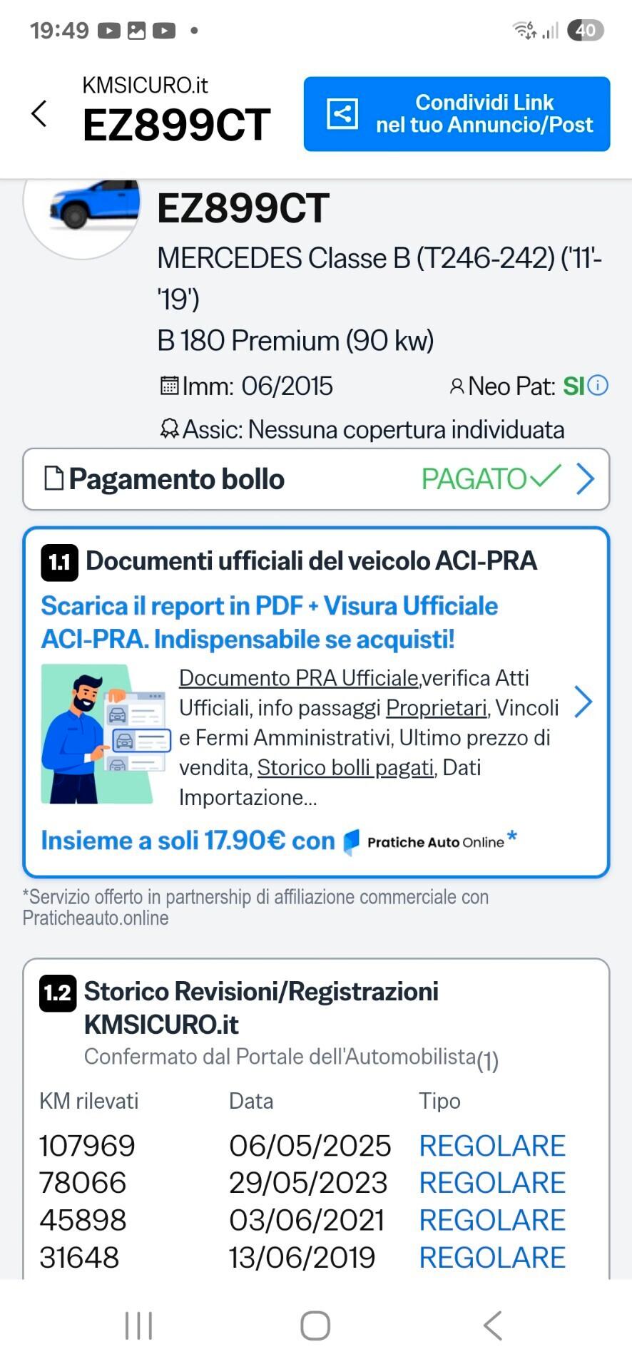 Mercedes-benz B 180 Premium perfetta e garantita 12 M