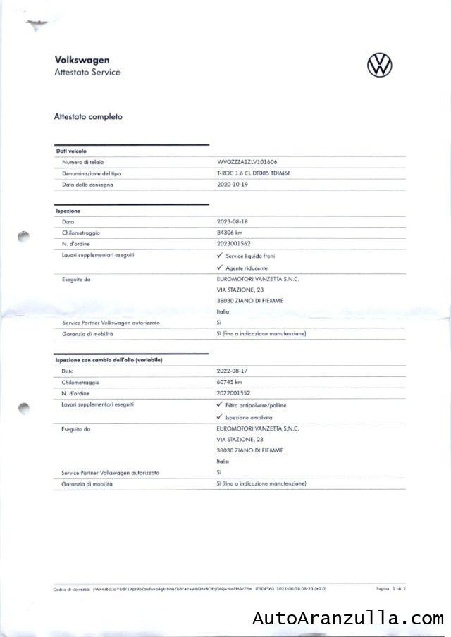 VOLKSWAGEN T-Roc 1.6 TDI 115CV Business Virtual Cockpit Navi