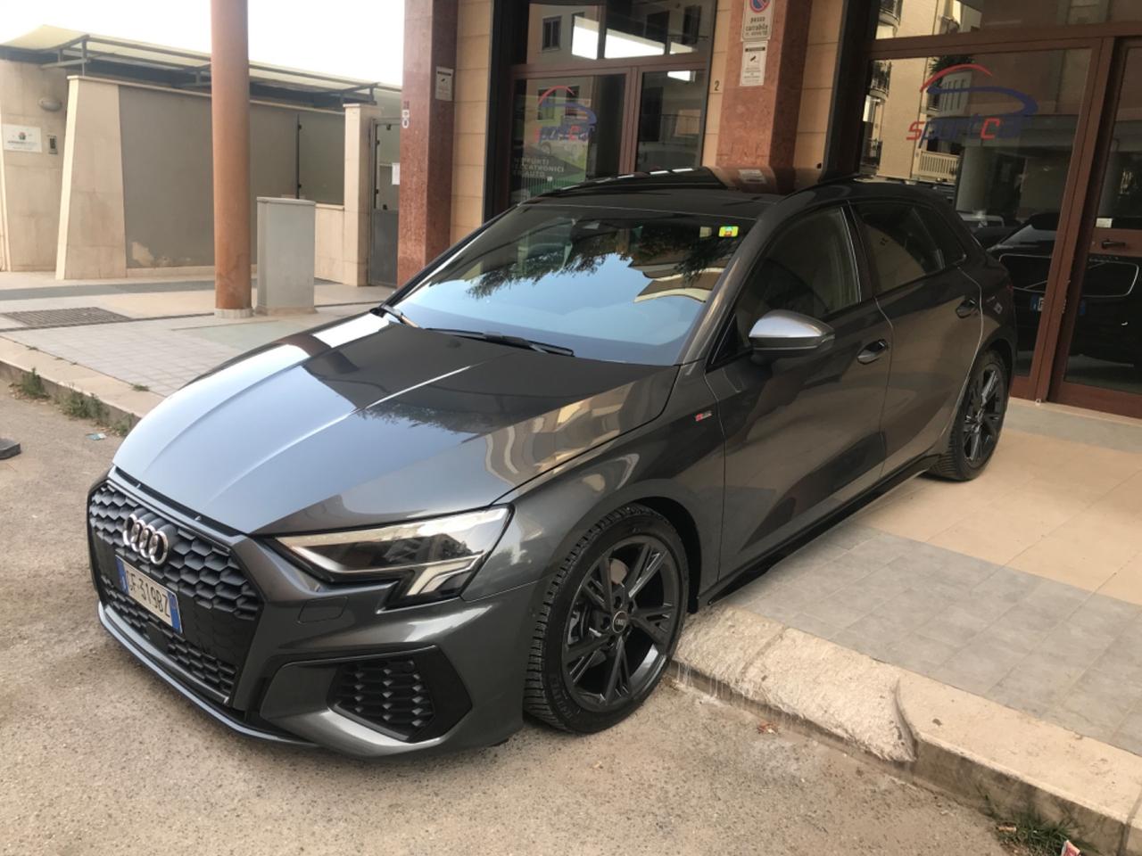 Audi A3 SPORTBACK 35 TDI STRONIC S LINE EDITION BLACK LINE TETTO NAVY PELLE LED