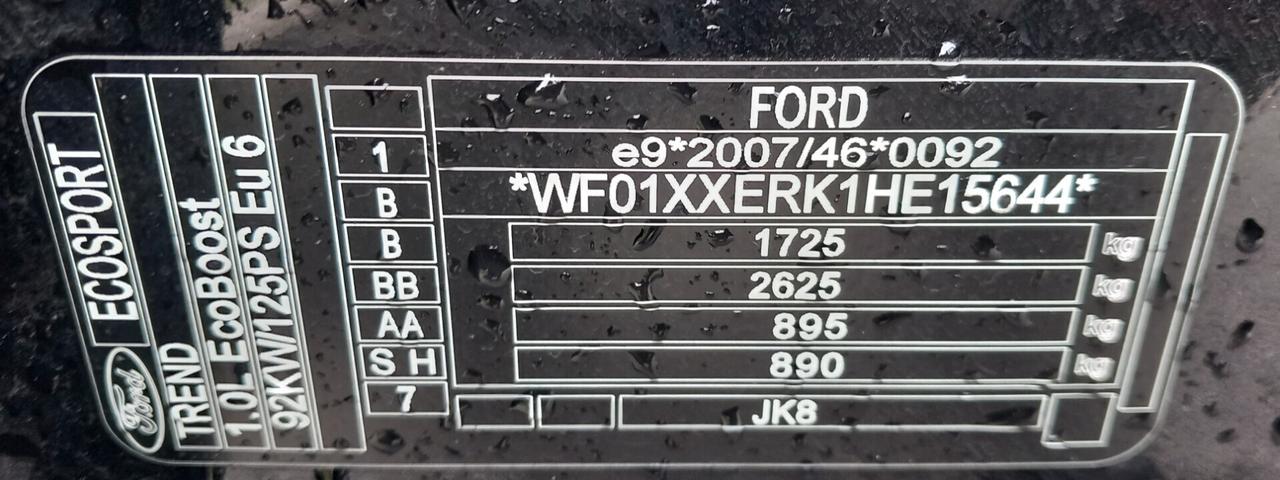 Ford EcoSport 1.0 ST-LINE EURO 6B