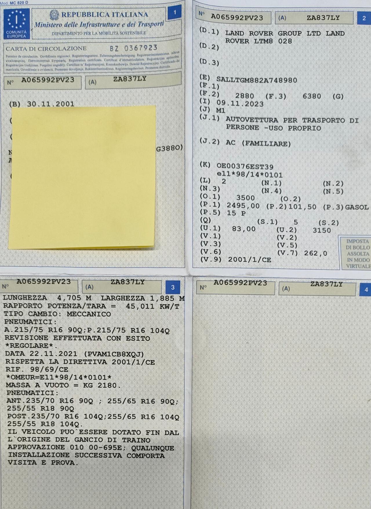 Land Rover Discovery 2.5 Td5 5p ASI e Gancio