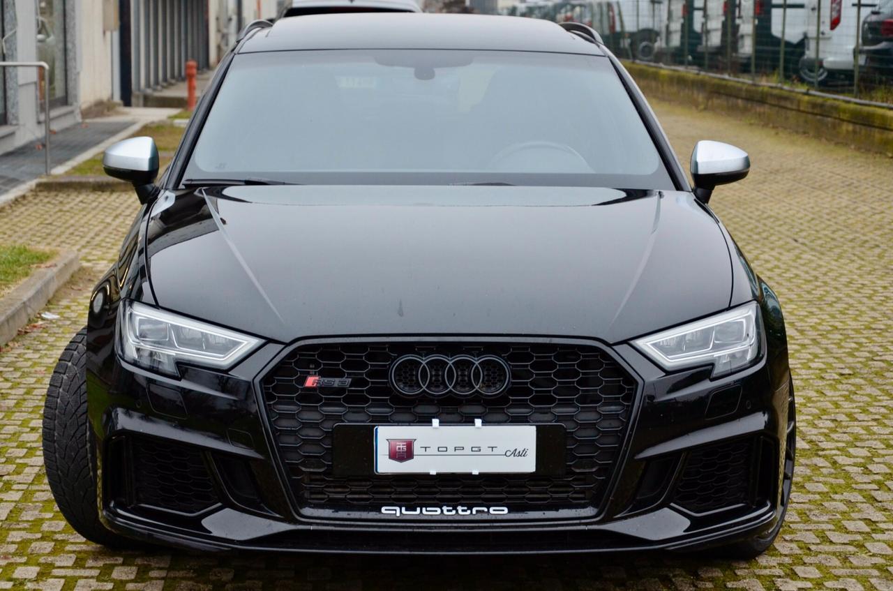 AUDI RS3 SPORTBACK 2.5 TFSI QUATTRO S-TRONIC 400cv TETTO, PACK DYNAMIC, SCARICO MILLTEK, EURO 6D-TEMP, PERMUTE