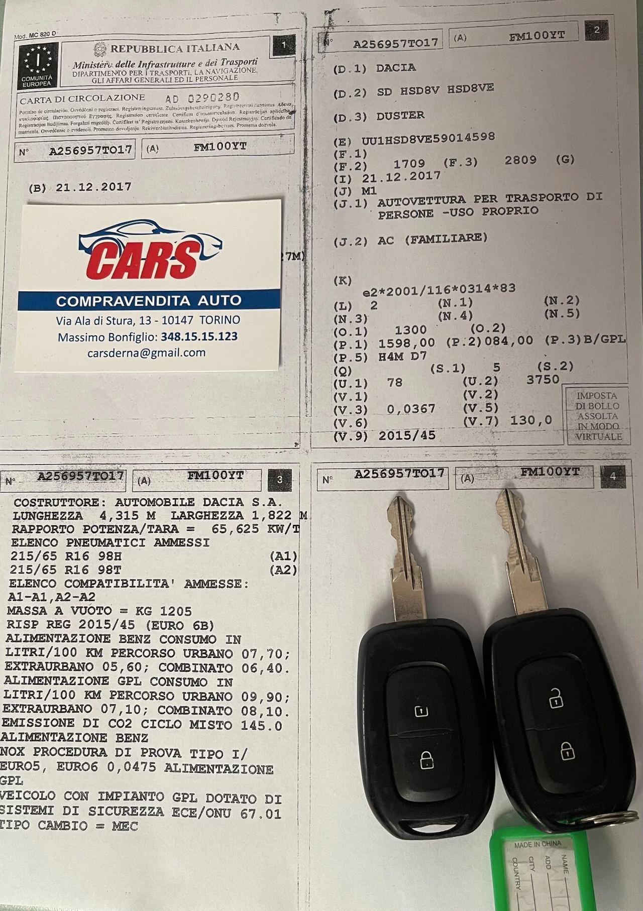 Dacia Duster 1.6 115 CV S&S 4x2 GPL Serie Speciale Brave2