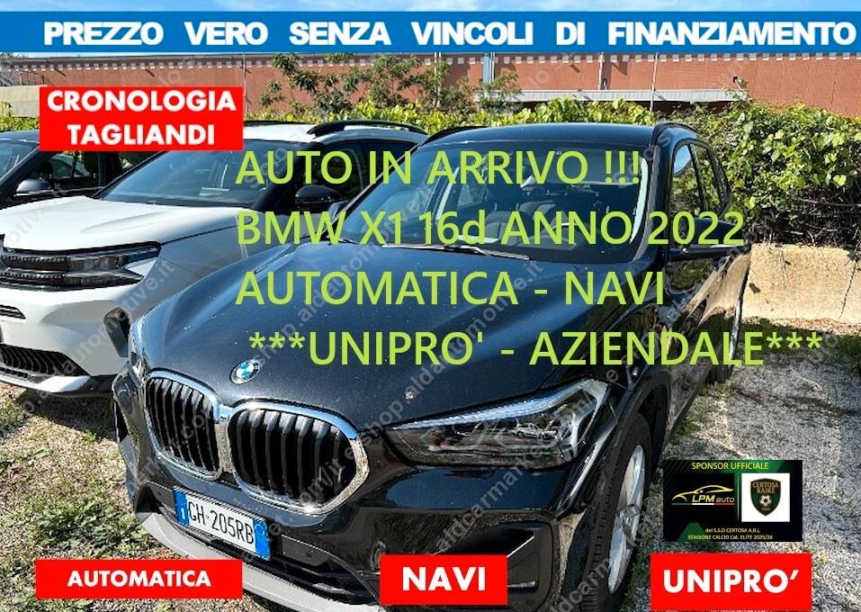 Bmw X1 16d AUTOMAT*NO VINCOLI FINANZIAM*UNIPRO AZIENDALE KM CERTIFICATI