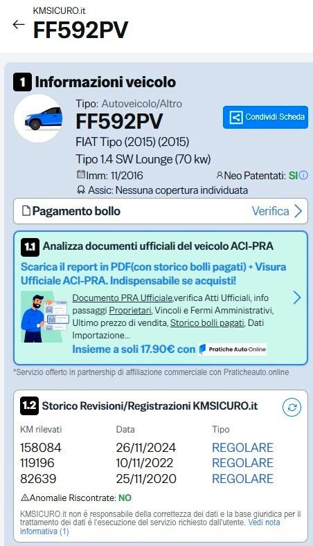 Fiat Tipo 1.4 SW Lounge GPL