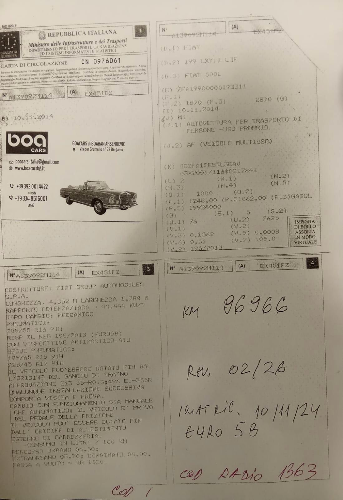 Fiat 500L 1.3 Multijet 85 CV Dualogic LIVING / /AUTOMATIC/NEOPATENTATI