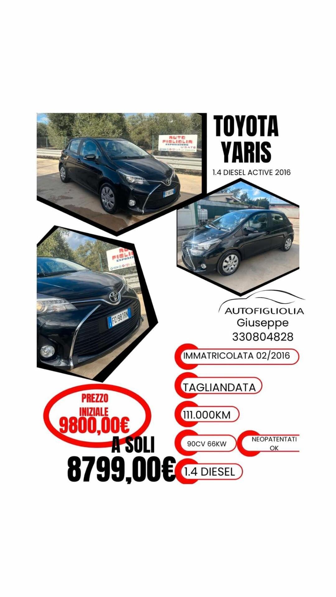 Toyota Yaris 1.4DIESEL Active 111.000KM TAGLIAND 2016