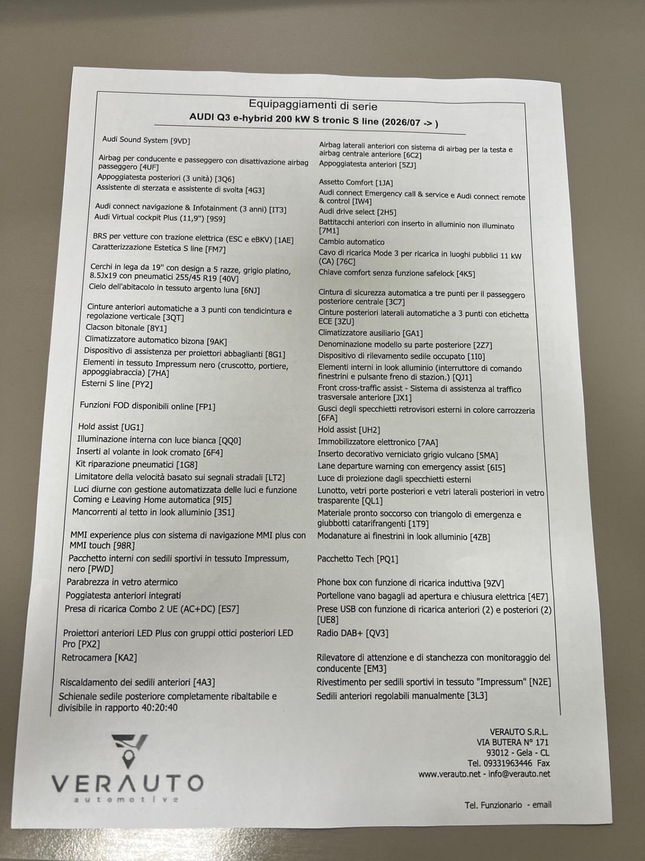 Audi Q3 1.5 177CV e-hybrid S line Stronic - possibilità noleggio no scoring