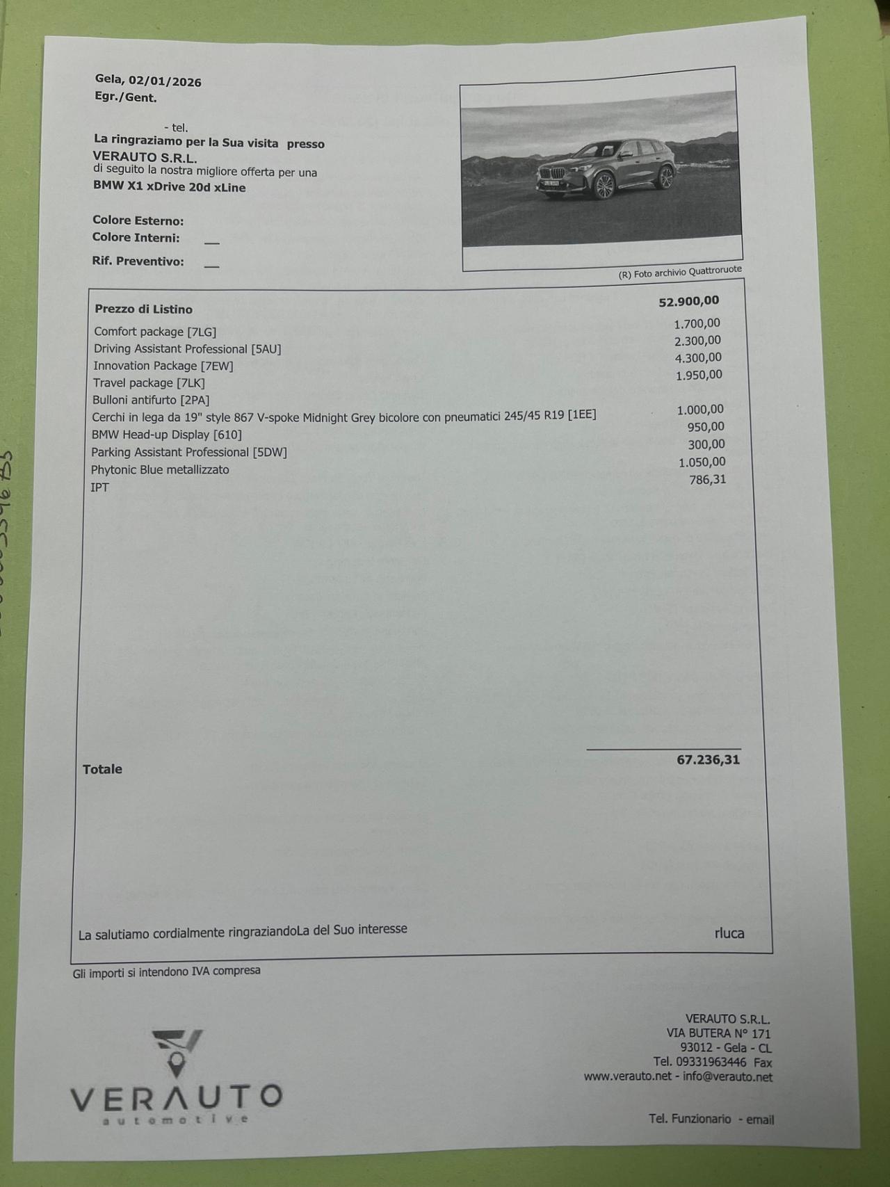 BMW X1 xdrive20dX-Line possibilità noleggio no scoring