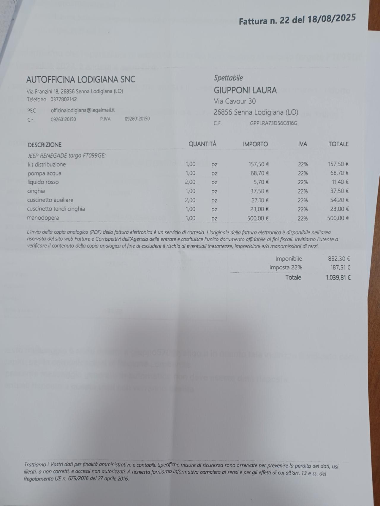 Jeep Renegade 1.6 Mjt 120 CV Limited solo 58000 km