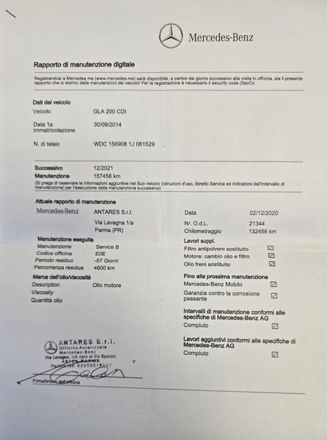 MERCEDES-BENZ GLA 200 CDI Automatic Premium EURO 6 PERMUTE