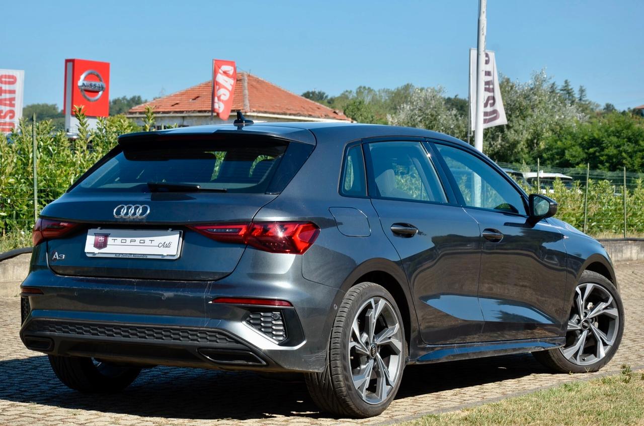 AUDI A3 SPORTBACK 35 2.0 TDI S-LINE EDITION 150cv, UNICOPROPRIETARIO, SERVICE AUDI, UFF ITALIANA, EURO 6D, NAVI, APPLE ANDROID, PERMUTE
