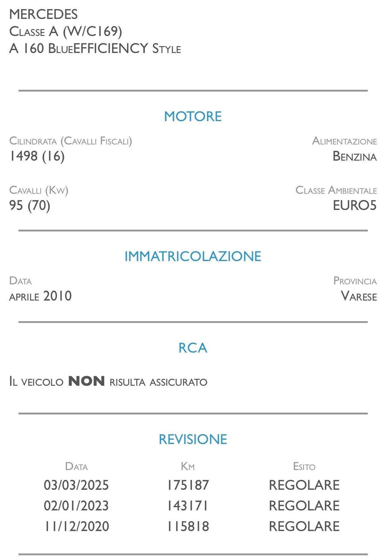 Mercedes-benz A 160 BlueEFFICIENCY Style - UNICO PROPRIETARIO