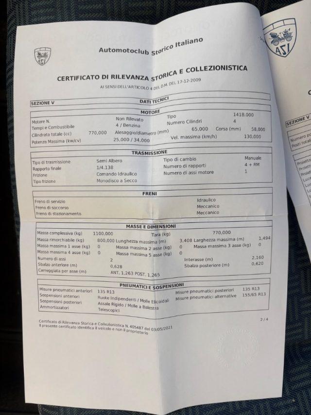 FIAT Panda 1ª serie 750 L ISCRITTA ASI PRONTA CONSEGNA