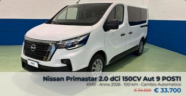9 POSTI Nissan Primastar 2.0 dCi 150CV Aut PC-TN Bus N-Connecta