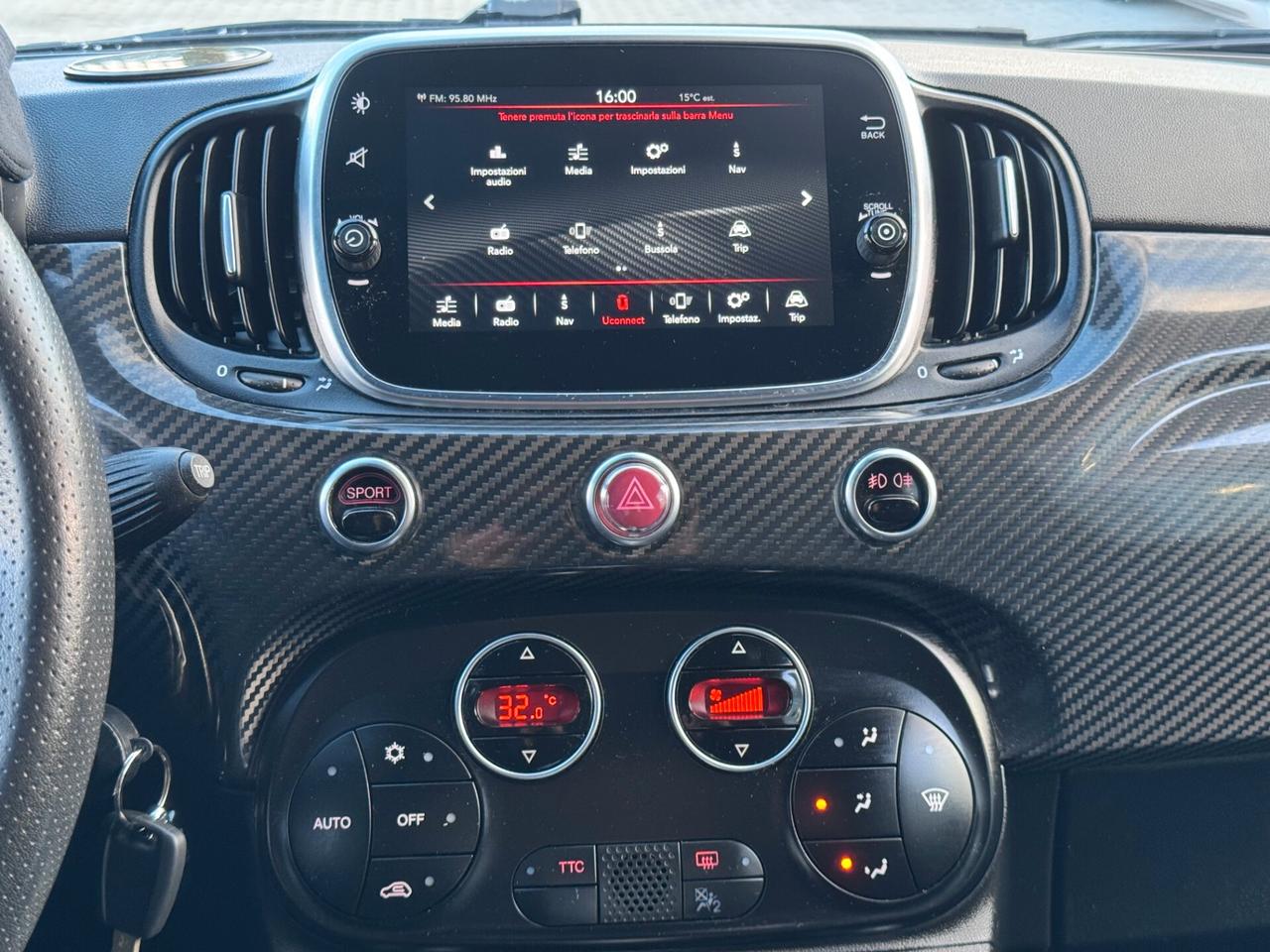 Abarth 595 1.4 Turbo T-Jet 180 CV Competizione CARBONIO SABELT FULL UNI PRO TAGLIANDI CERT