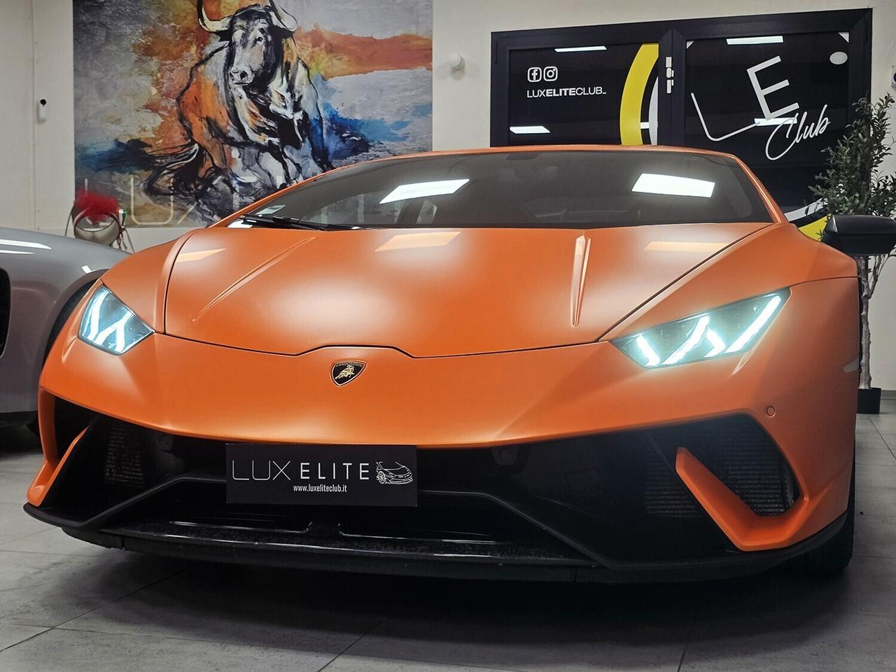 Lamborghini Huracan Coupe 5.2 Performante 640 awdLIFT _ PELLICOLA FULL PPF _ SERVICE BOOK FULL_ ALCANTARA _ ARANCIO OPACO ANTHEUS