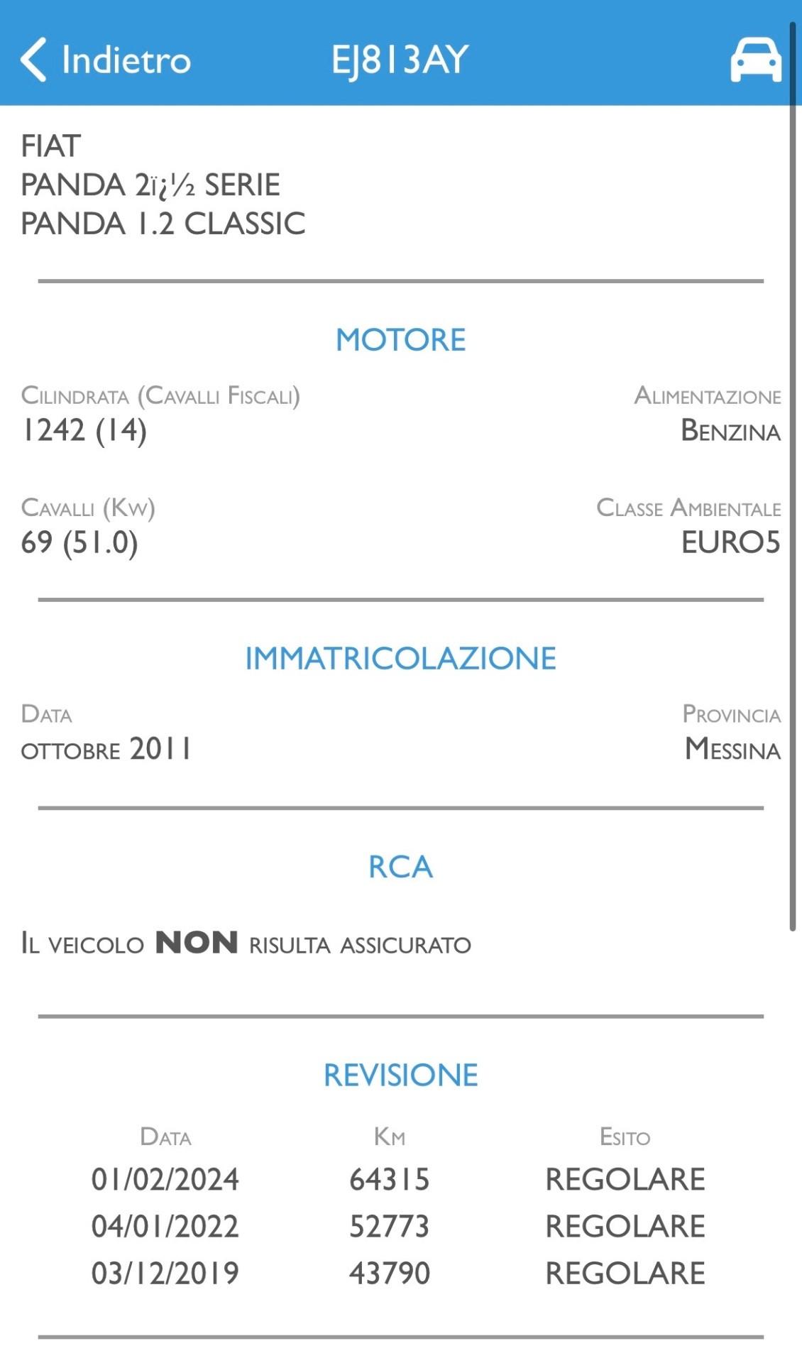 Fiat Panda 1.2 69 Cv Dynamic 75.000 KM - 2011