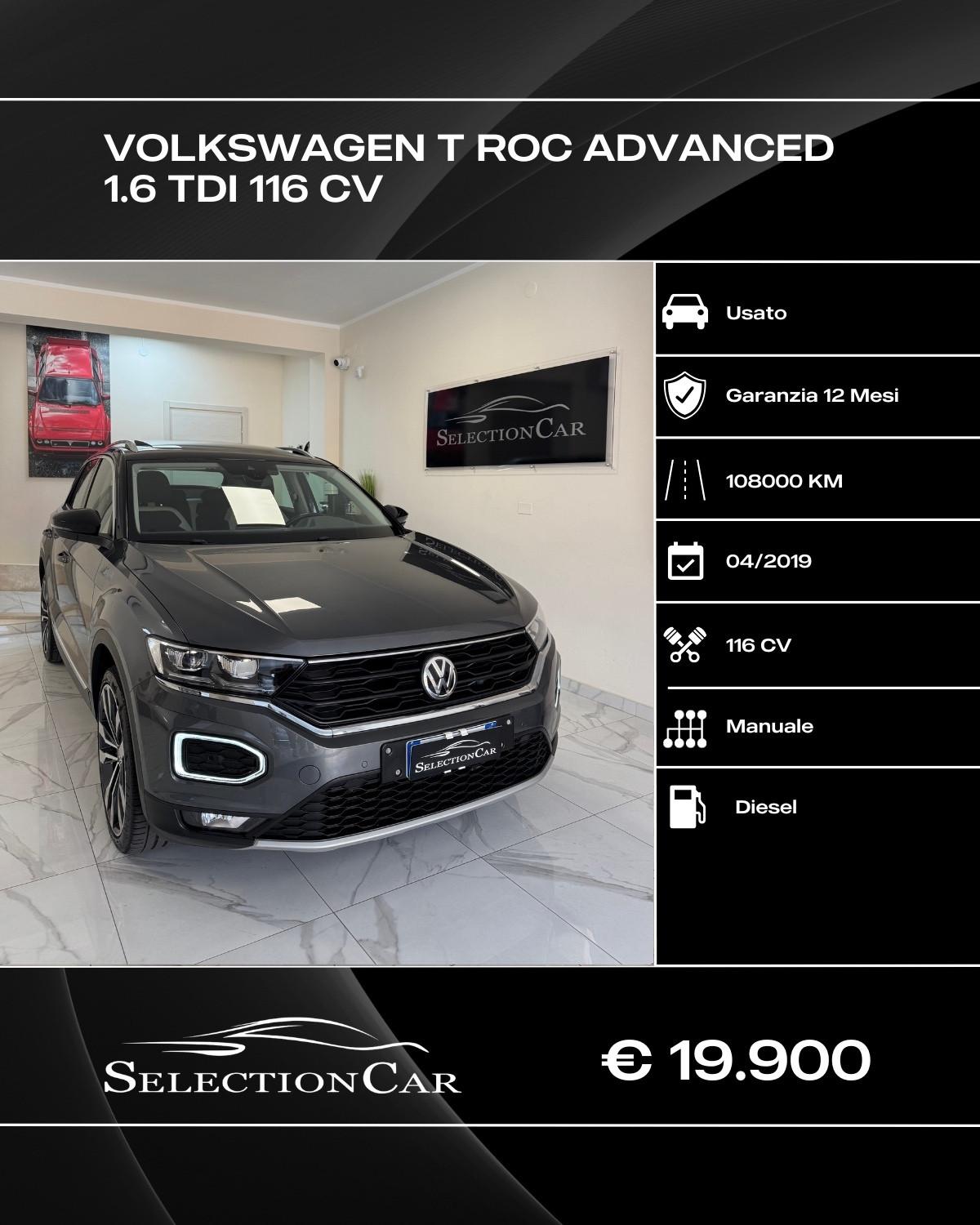 Volkswagen T-Roc 1.6 TDI SCR Advanced BlueMotion Technology