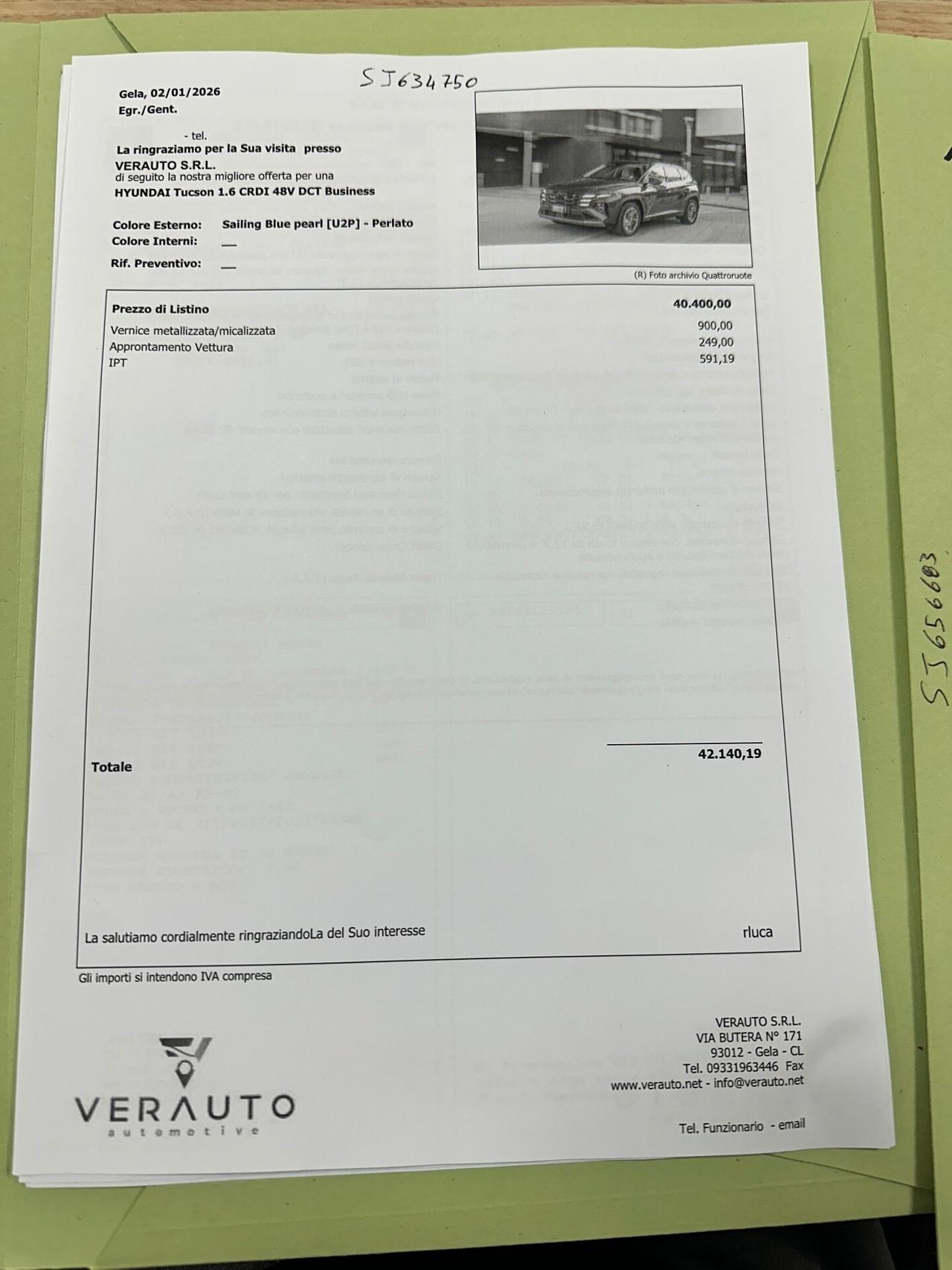 Hyundai Tucson 1.6 CRDI 48V DCT Business Super Offerta T-Stock