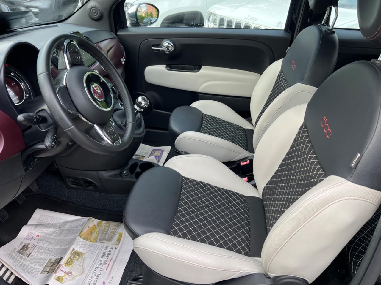 Fiat 500 1.2 Lounge TFT r16 interni in pelle