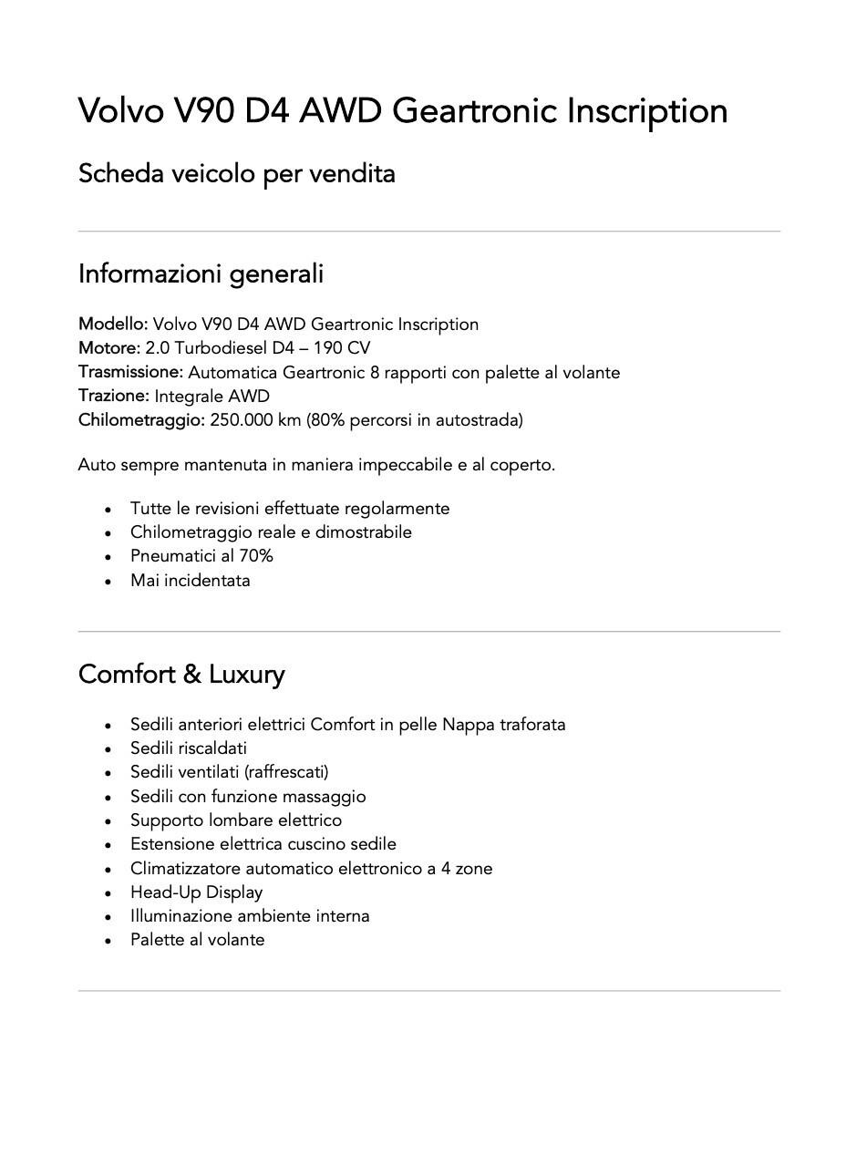 Volvo V90 D4 AWD Geartronic Inscription