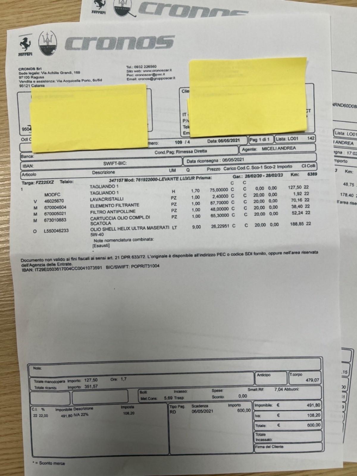 Maserati Levante V6 Diesel 275 CV - possibilità leasing e noleggio no scoring