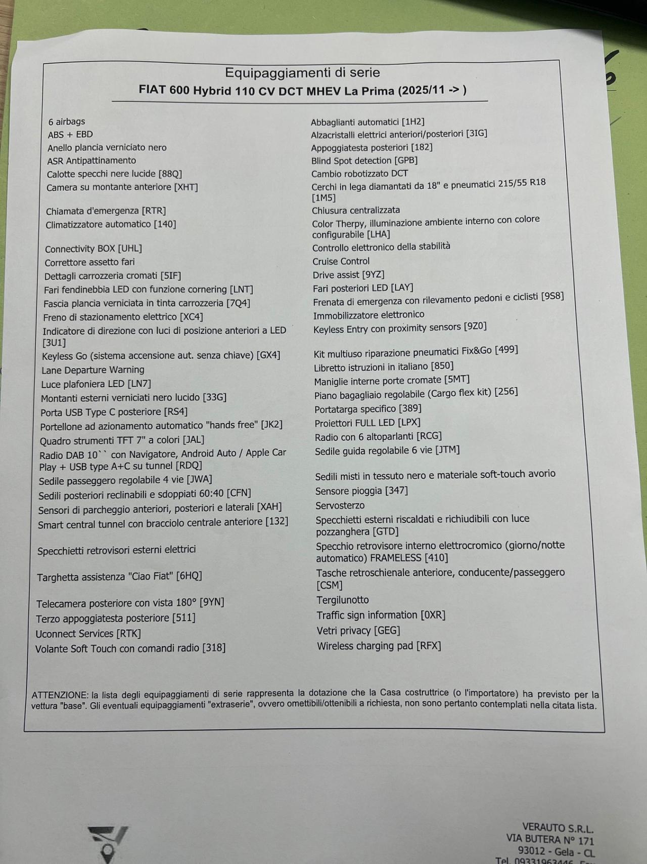 Fiat 600 1.2 La Prima - possibilità noleggio no scoring
