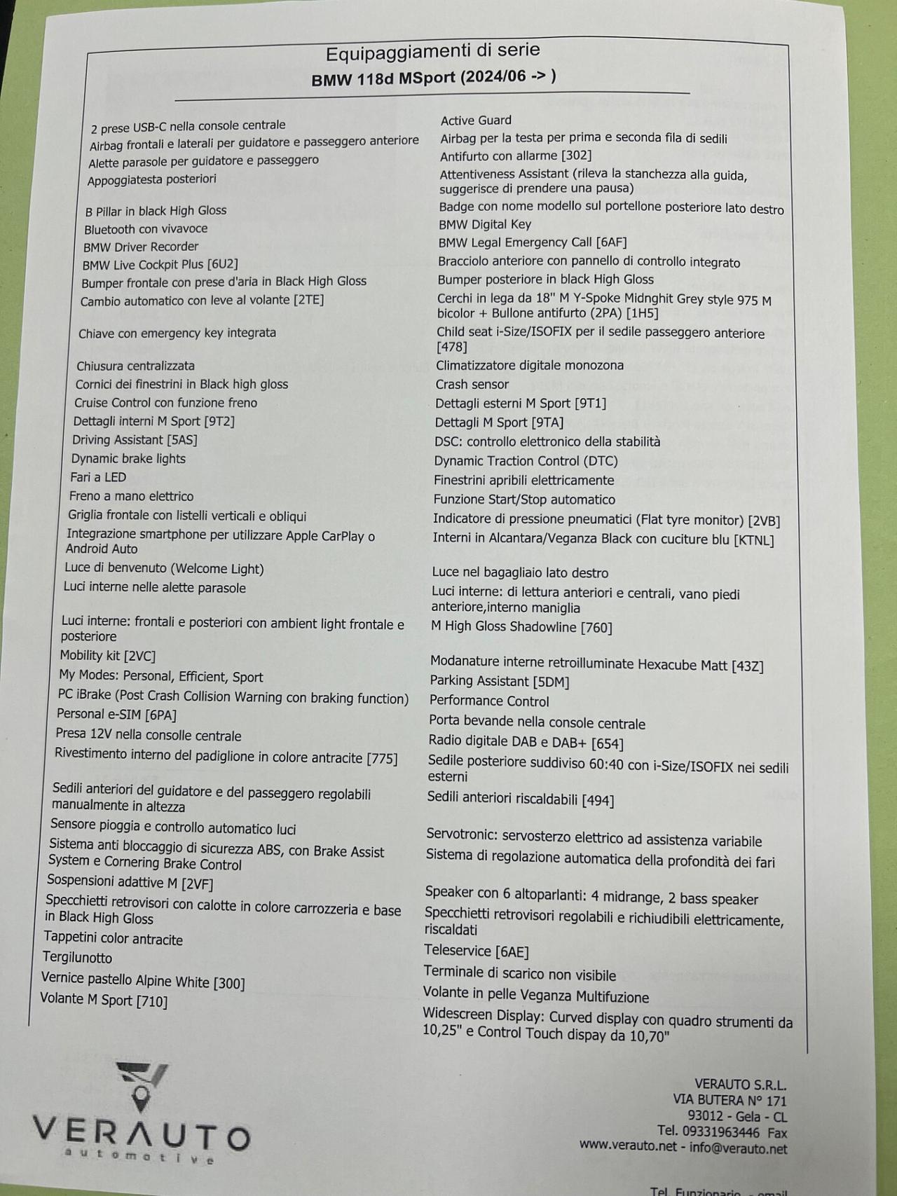 Bmw 118d MSport Possibilità noleggio no scoring