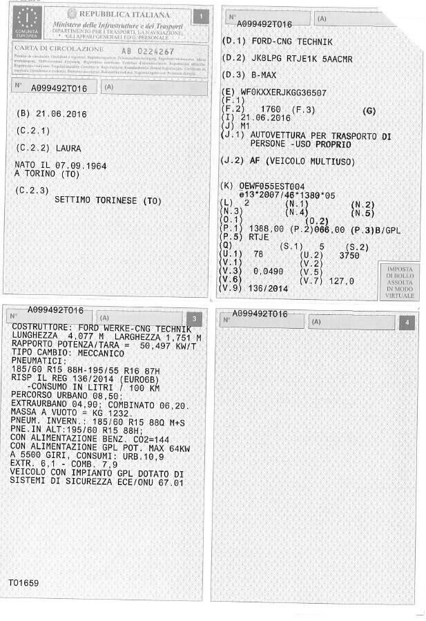 Ford B-Max GPL Casa Madre 2036 64950kM