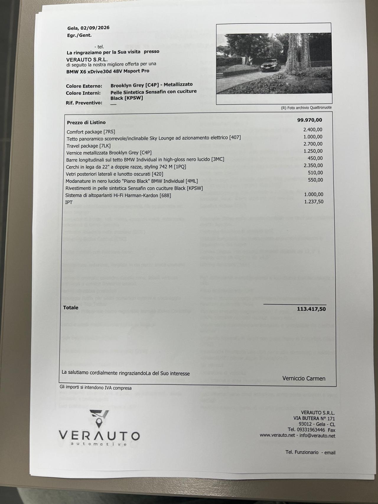 Bmw X6 xDrive30d 48V Msport Pro - possibilità noleggio no scoring