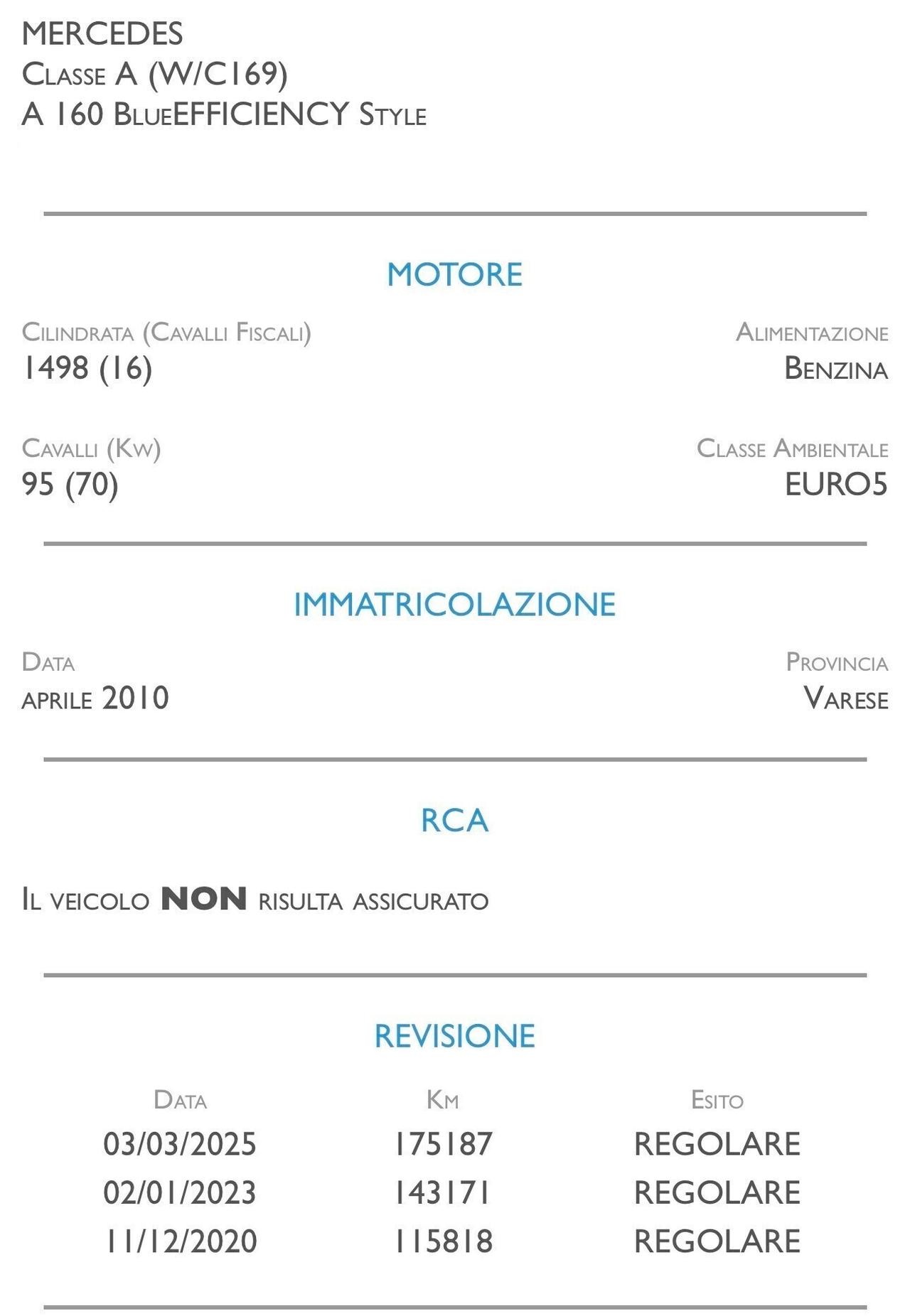 Mercedes-benz A 160 BlueEFFICIENCY Style - UNICO PROPRIETARIO