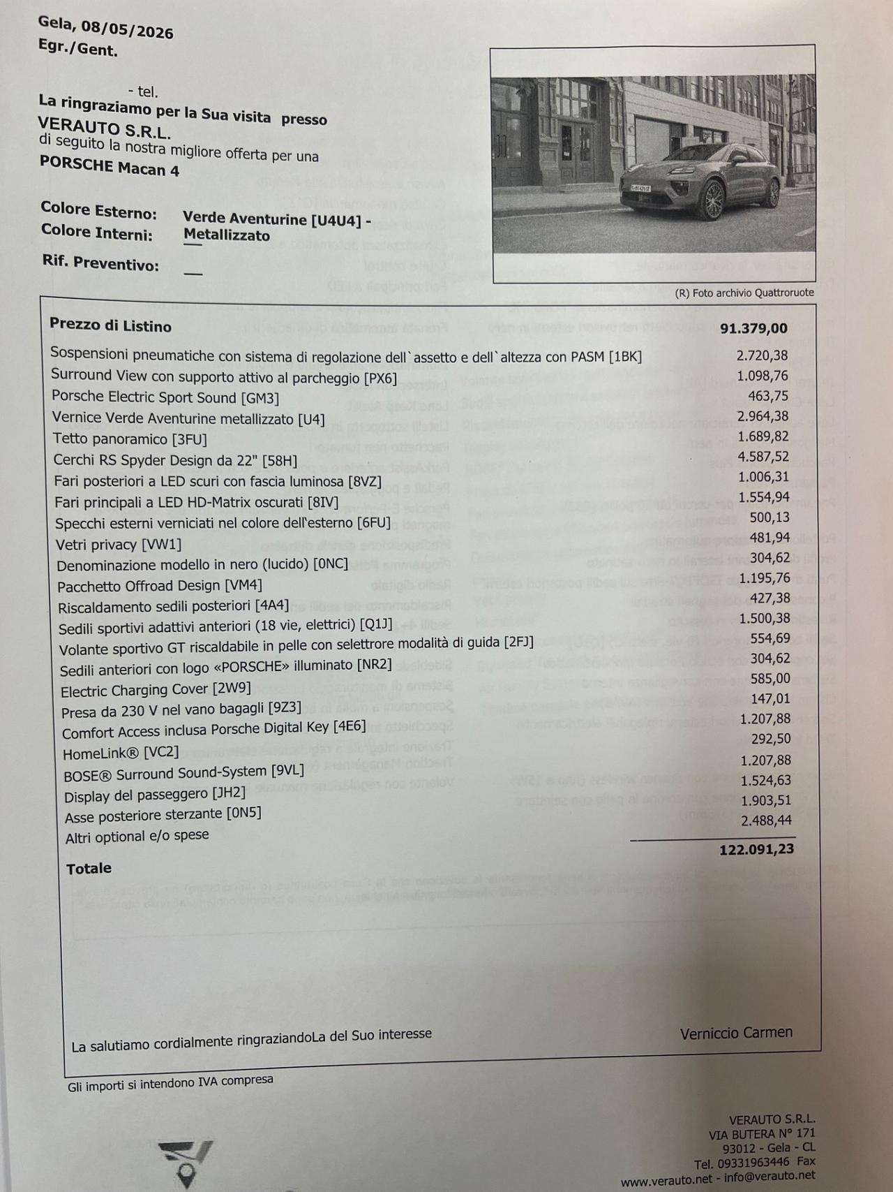 Porsche Macan EV 4 - possibilità noleggio no scoring