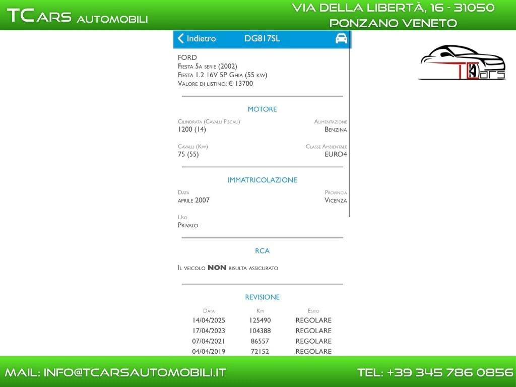 FORD FIESTA 1.2 BENZINA - APERTI TUTTO AGOSTO