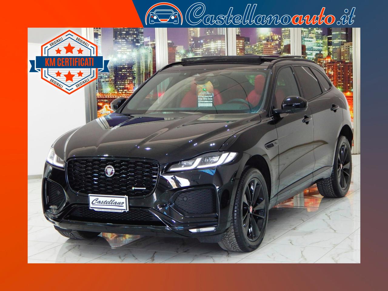 Jaguar F-Pace 2.0d i4 mhev R-Dynamic Black AWD 204cv Aut. TETTO-PELLE ROSSA-NAVI-LED
