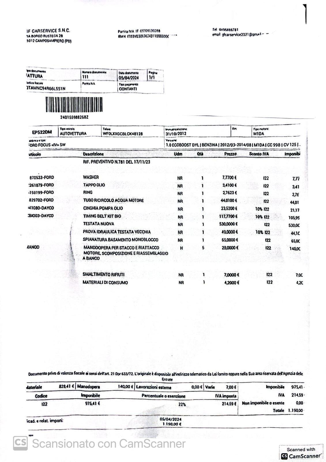 Ford Focus 1.0 EcoBoost 125 CV Start&Stop SW ok neopatentati