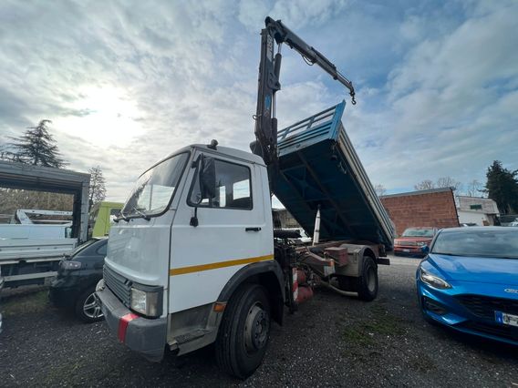 IVECO 109.14 GRU E RIBALTABILE HIAB ANNO 1989 PORTATA UTILE 51 QL PIENO CARICO 109 QL .